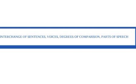 INTERCHANGE OF SENTENCES, VOICES, DEGREES OF COMPARISION, PARTS OF SPEECH