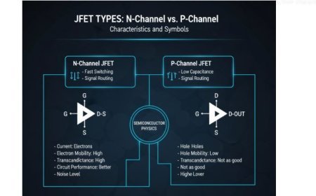 DIFFERENCE BETWEEN  N CHANNEL JFET  AND P CHANNEL  JFET