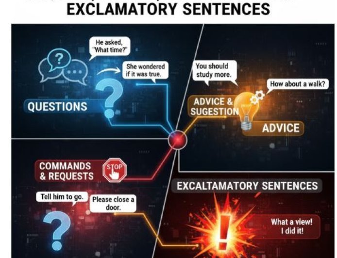 REPORTING QUESTIONS, COMMANDS, REQUEST, ADVICE, SUGGESTION AND EXCLAMATORY SENTENCES