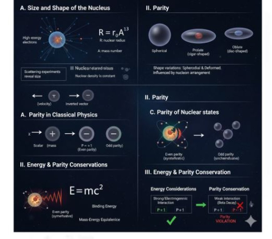 NUCLEAR SIZE, SHAPE AND PARITY
